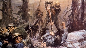World War I, American marines in The Battle of Belleau Wood, France, 1918