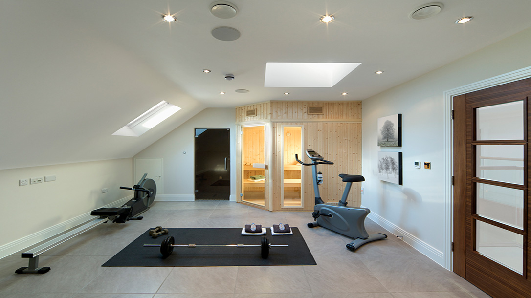 Have a well equipped home gym is great for workouts.