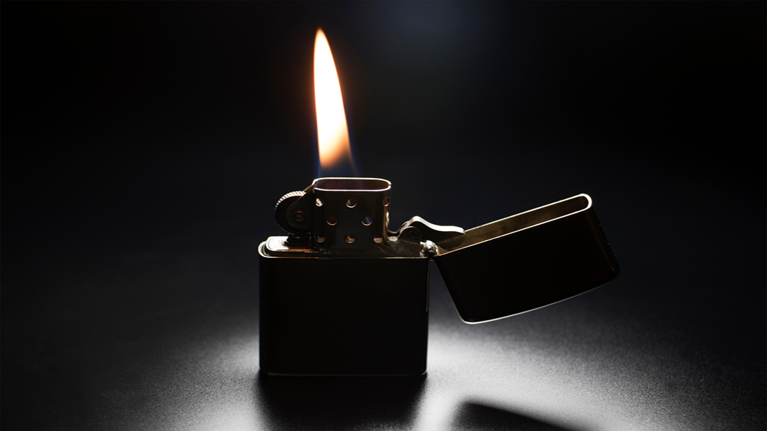 The zippo lighter has many uses besides just lighting a cigarette for a soldier in the field.