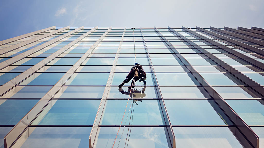 Being a high-rise window washer is just one great paying blue collar job.
